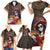 Mexico Day Of The Dead Family Matching Short Sleeve Bodycon Dress and Hawaiian Shirt La Catrina Mix Cempasuchil Aztec Pattern - Wonder Print Shop