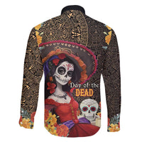 Mexico Day Of The Dead Family Matching Short Sleeve Bodycon Dress and Hawaiian Shirt La Catrina Mix Cempasuchil Aztec Pattern LT15