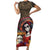 Mexico Day Of The Dead Family Matching Short Sleeve Bodycon Dress and Hawaiian Shirt La Catrina Mix Cempasuchil Aztec Pattern - Wonder Print Shop