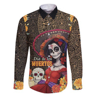 Mexico Day Of The Dead Family Matching Summer Maxi Dress and Hawaiian Shirt La Catrina Mix Cempasuchil Aztec Pattern LT15