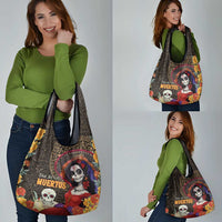 Mexico Day Of The Dead Grocery Bag La Catrina Mix Cempasuchil Aztec Pattern LT15
