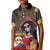 Mexico Day Of The Dead Kid Polo Shirt La Catrina Mix Cempasuchil Aztec Pattern LT15