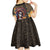 Mexico Day Of The Dead Kid Short Sleeve Dress La Catrina Mix Cempasuchil Aztec Pattern - Wonder Print Shop