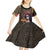 Mexico Day Of The Dead Kid Short Sleeve Dress La Catrina Mix Cempasuchil Aztec Pattern - Wonder Print Shop