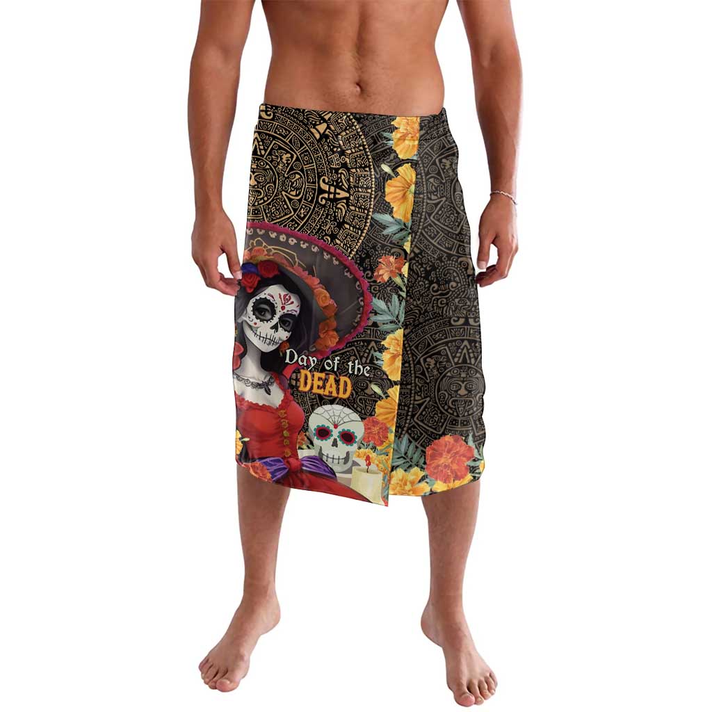 Mexico Day Of The Dead Lavalava La Catrina Mix Cempasuchil Aztec Pattern LT15