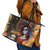 Mexico Day Of The Dead Leather Tote Bag La Catrina Mix Cempasuchil Aztec Pattern LT15