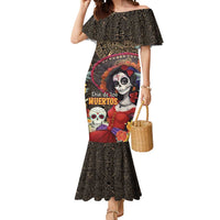 Mexico Day Of The Dead Mermaid Dress La Catrina Mix Cempasuchil Aztec Pattern LT15