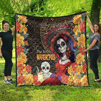 Mexico Day Of The Dead Quilt La Catrina Mix Cempasuchil Aztec Pattern LT15