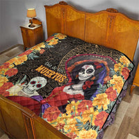 Mexico Day Of The Dead Quilt La Catrina Mix Cempasuchil Aztec Pattern LT15