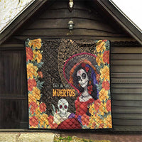 Mexico Day Of The Dead Quilt La Catrina Mix Cempasuchil Aztec Pattern LT15