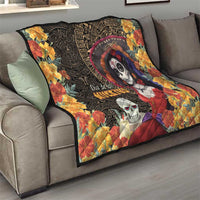 Mexico Day Of The Dead Quilt La Catrina Mix Cempasuchil Aztec Pattern LT15