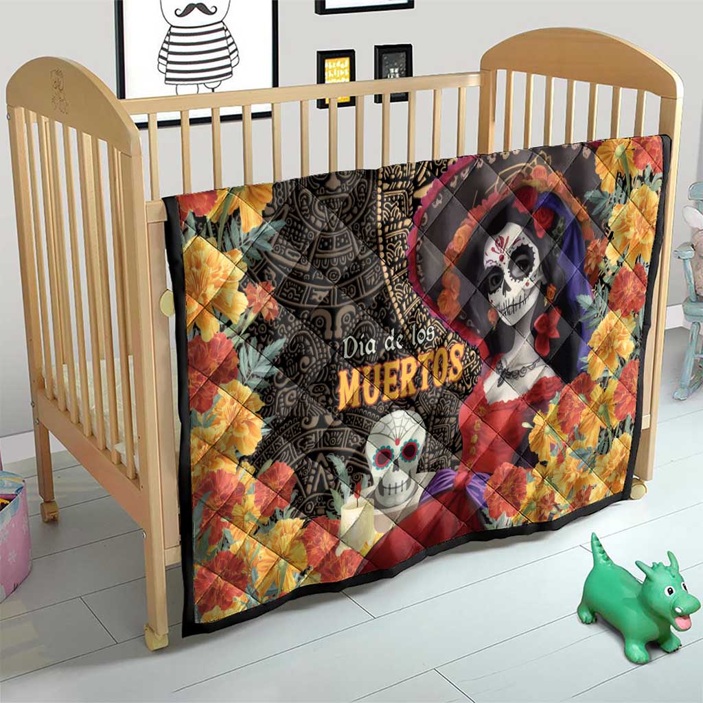 Mexico Day Of The Dead Quilt La Catrina Mix Cempasuchil Aztec Pattern LT15