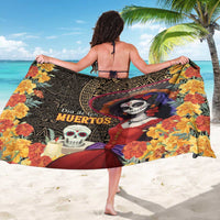 Mexico Day Of The Dead Sarong La Catrina Mix Cempasuchil Aztec Pattern LT15