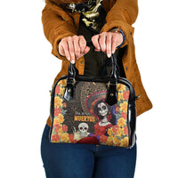 Mexico Day Of The Dead Shoulder Handbag La Catrina Mix Cempasuchil Aztec Pattern LT15