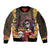 Mexico Day Of The Dead Sleeve Zip Bomber Jacket La Catrina Mix Cempasuchil Aztec Pattern - Wonder Print Shop