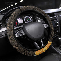 Mexico Day Of The Dead Steering Wheel Cover La Catrina Mix Cempasuchil Aztec Pattern LT15