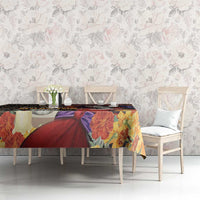 Mexico Day Of The Dead Tablecloth La Catrina Mix Cempasuchil Aztec Pattern LT15