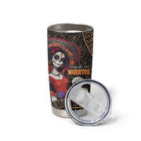 Mexico Day Of The Dead Tumbler Cup La Catrina Mix Cempasuchil Aztec Pattern LT15