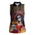 Mexico Day Of The Dead Women Sleeveless Polo Shirt La Catrina Mix Cempasuchil Aztec Pattern LT15