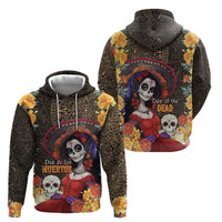 Mexico Day Of The Dead Zip Hoodie La Catrina Mix Cempasuchil Aztec Pattern LT15