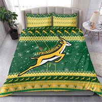 South Africa Christmas Rugby Bedding Set Springboks Geseende Kersfees - Wonder Print Shop