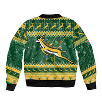 South Africa Christmas Rugby Bomber Jacket Springboks Geseende Kersfees - Wonder Print Shop