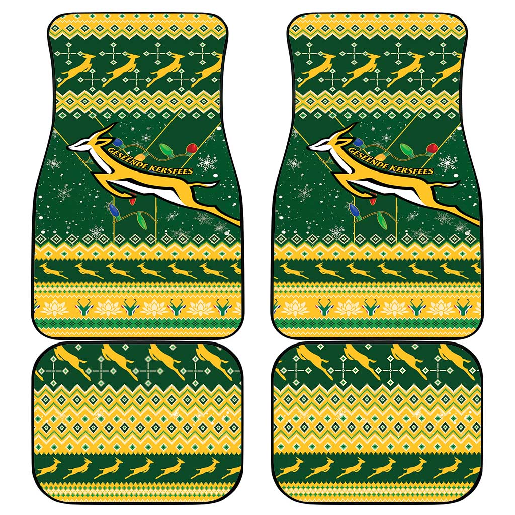 South Africa Christmas Rugby Car Mats Springboks Geseende Kersfees - Wonder Print Shop