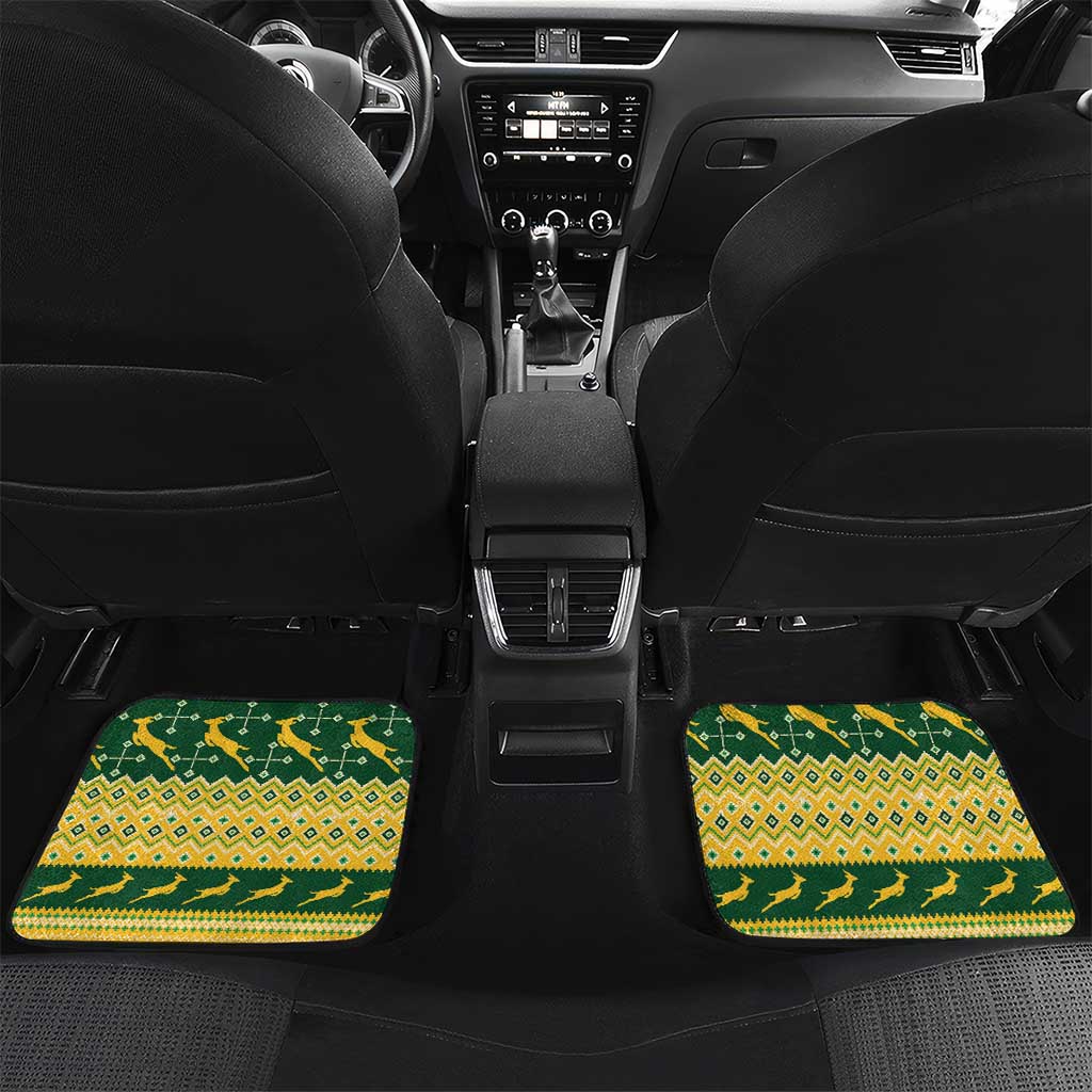 South Africa Christmas Rugby Car Mats Springboks Geseende Kersfees - Wonder Print Shop