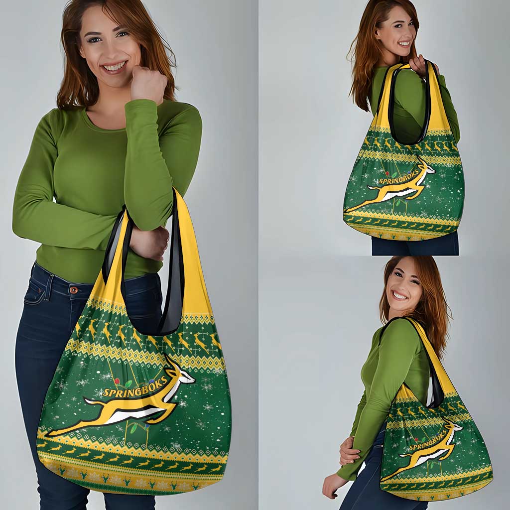 South Africa Christmas Rugby Grocery Bag Springboks Geseende Kersfees