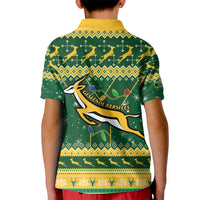 South Africa Christmas Rugby Kid Polo Shirt Springboks Geseende Kersfees - Wonder Print Shop