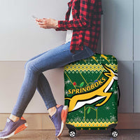 South Africa Christmas Rugby Luggage Cover Springboks Geseende Kersfees - Wonder Print Shop