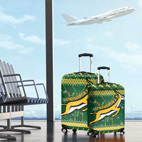 South Africa Christmas Rugby Luggage Cover Springboks Geseende Kersfees - Wonder Print Shop