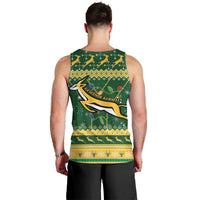 South Africa Christmas Rugby Men Tank Top Springboks Geseende Kersfees - Wonder Print Shop