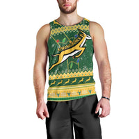 South Africa Christmas Rugby Men Tank Top Springboks Geseende Kersfees - Wonder Print Shop