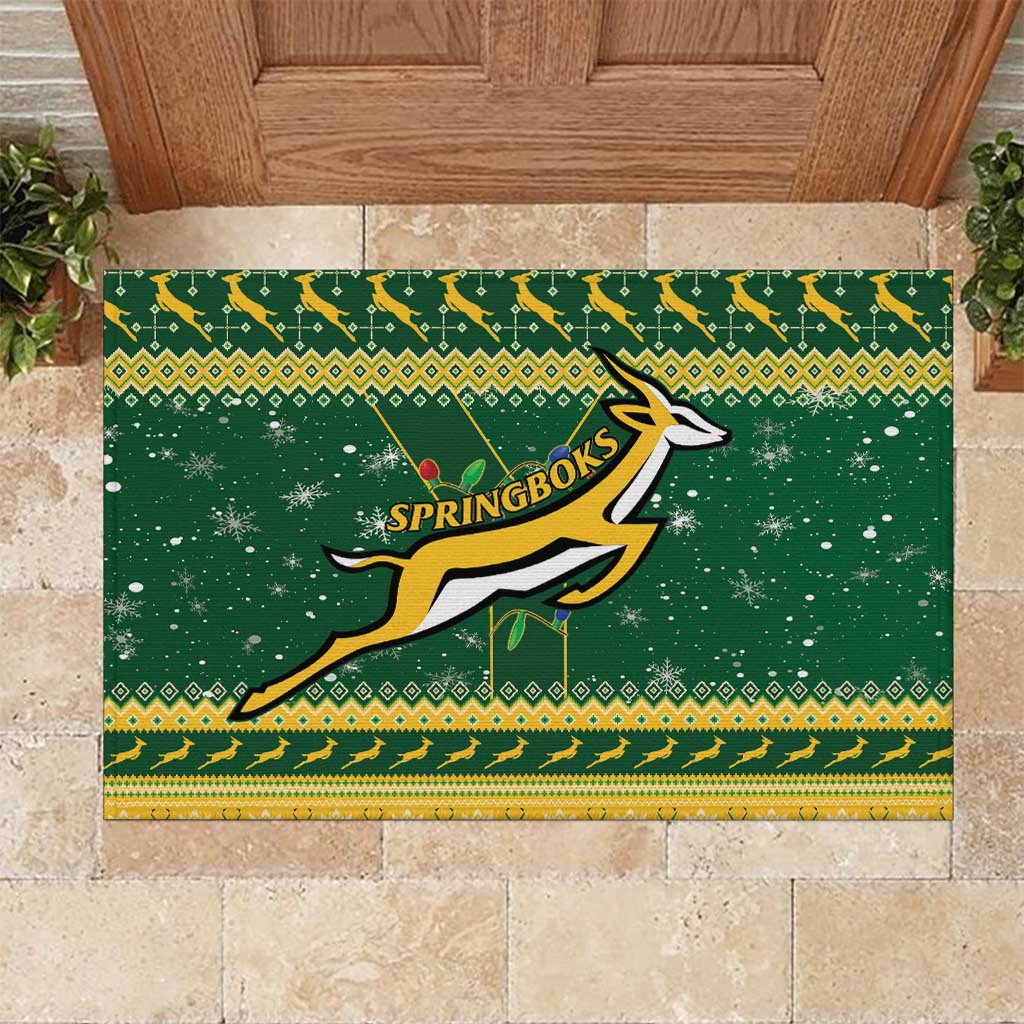 South Africa Christmas Rugby Rubber Doormat Springboks Geseende Kersfees - Wonder Print Shop
