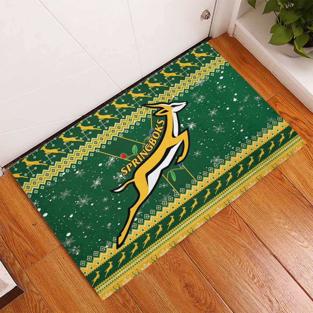South Africa Christmas Rugby Rubber Doormat Springboks Geseende Kersfees - Wonder Print Shop