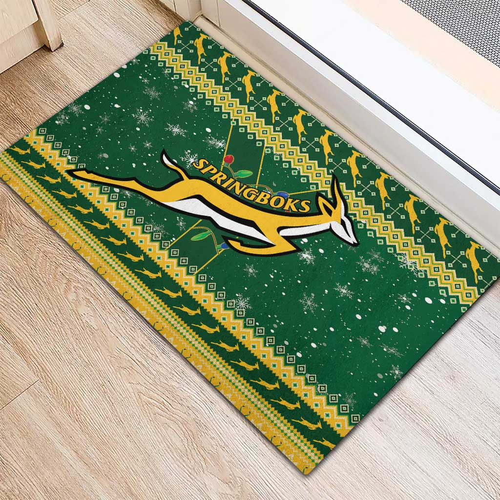 South Africa Christmas Rugby Rubber Doormat Springboks Geseende Kersfees - Wonder Print Shop