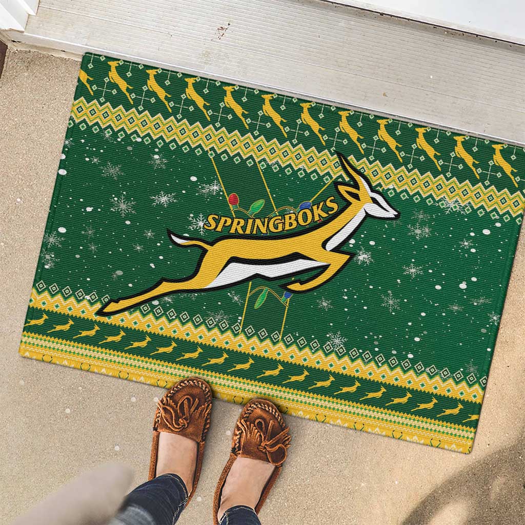 South Africa Christmas Rugby Rubber Doormat Springboks Geseende Kersfees - Wonder Print Shop
