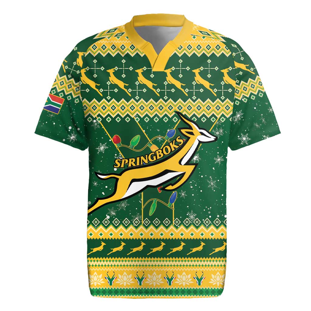 South Africa Christmas Rugby Rugby Jersey Springboks Geseende Kersfees - Wonder Print Shop