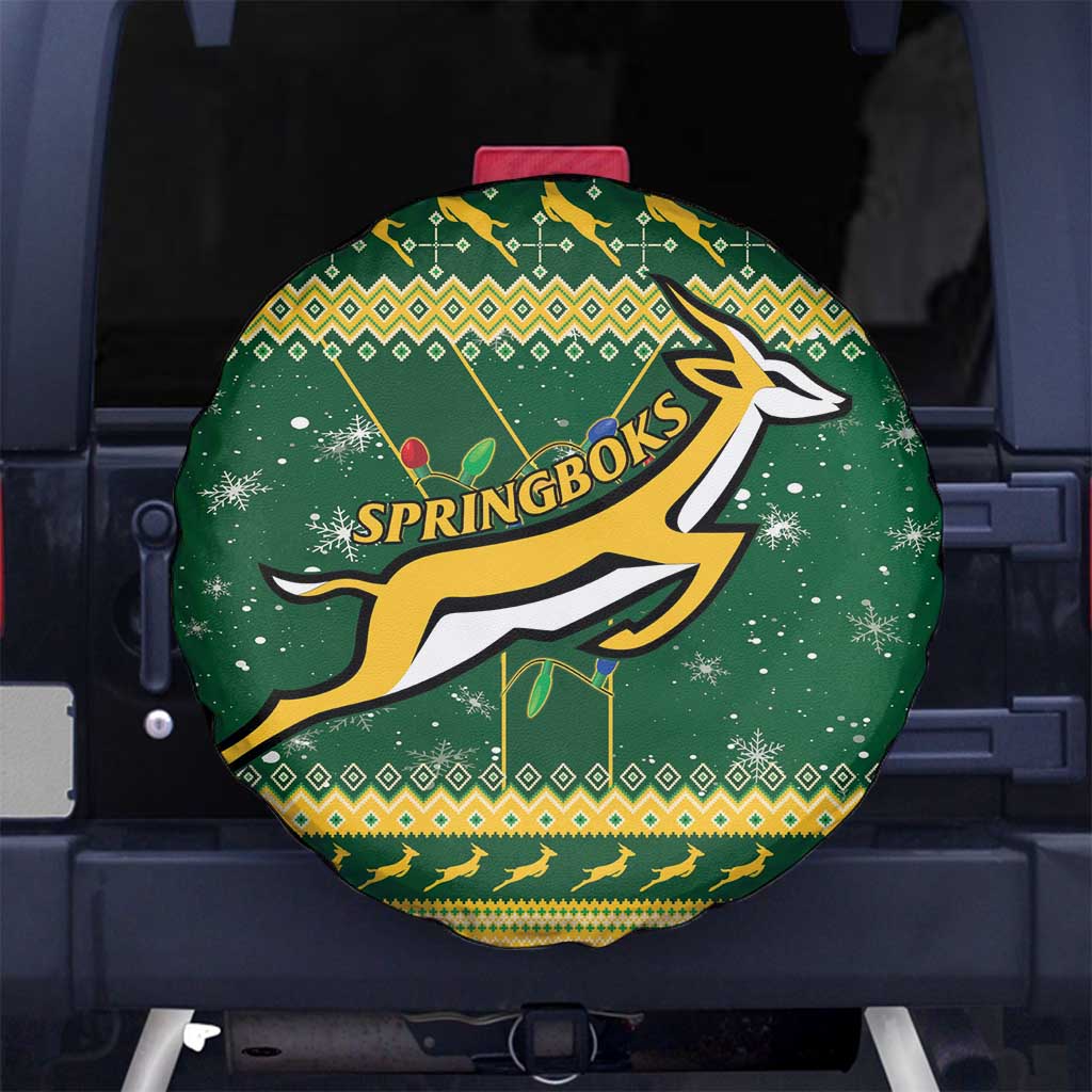 South Africa Christmas Rugby Spare Tire Cover Springboks Geseende Kersfees - Wonder Print Shop