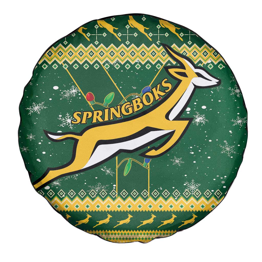 South Africa Christmas Rugby Spare Tire Cover Springboks Geseende Kersfees - Wonder Print Shop