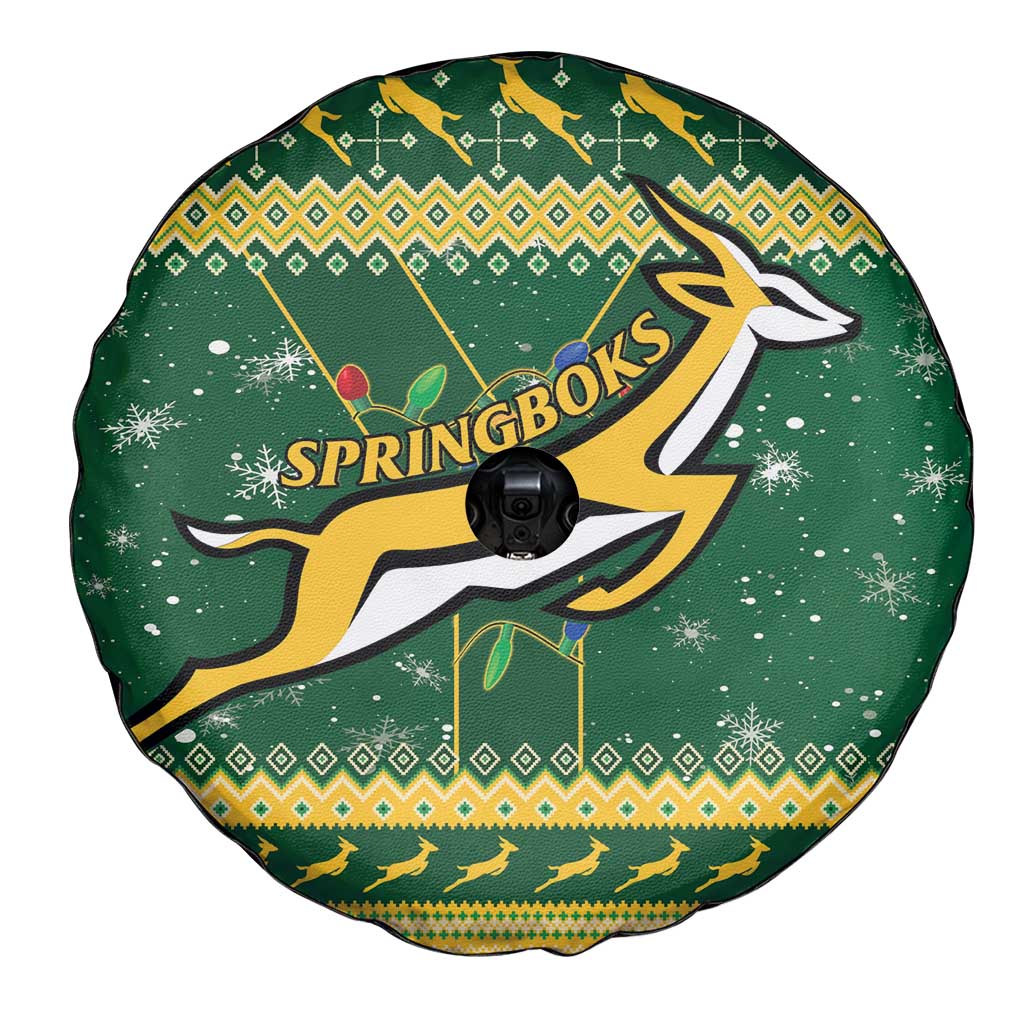 South Africa Christmas Rugby Spare Tire Cover Springboks Geseende Kersfees - Wonder Print Shop