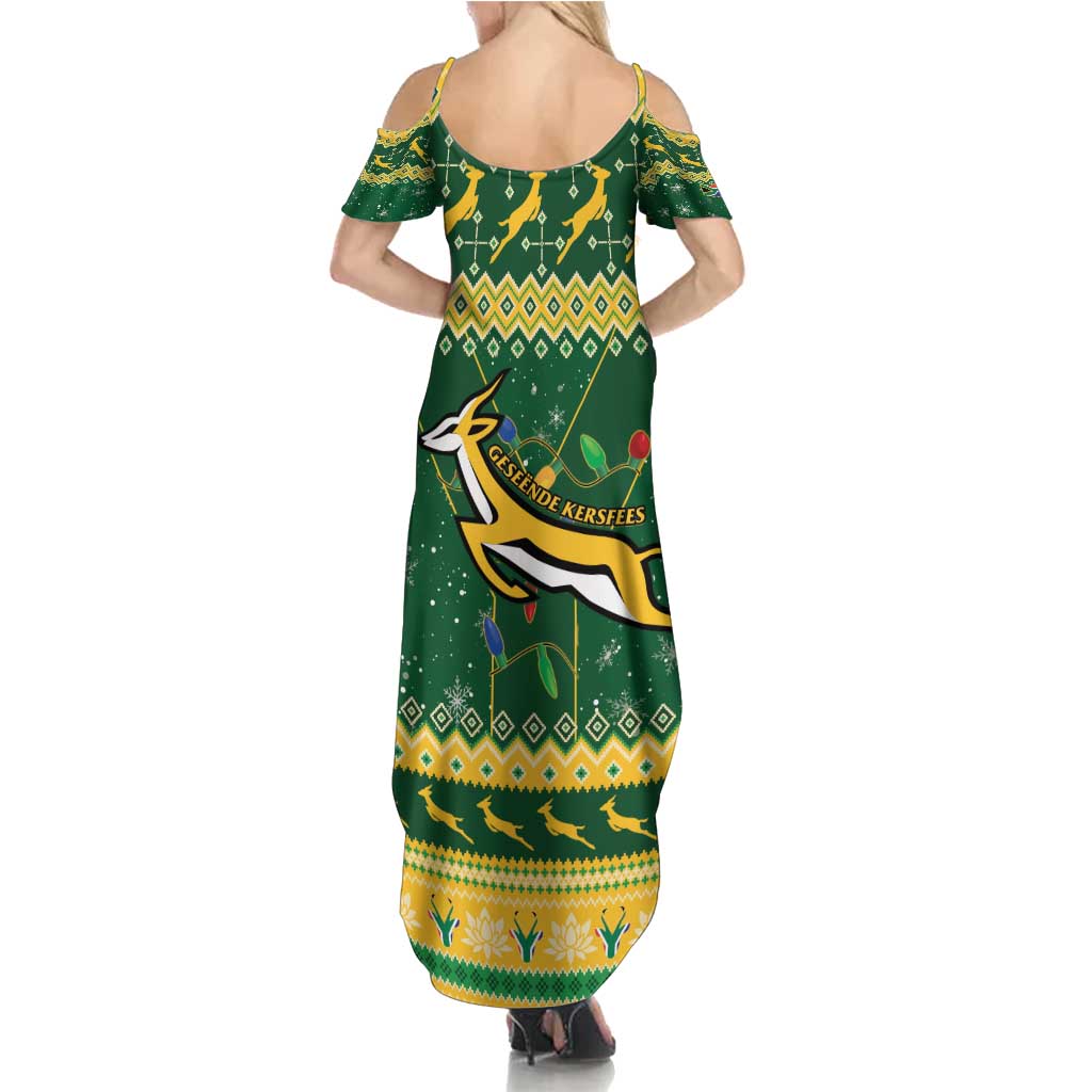South Africa Christmas Rugby Summer Maxi Dress Springboks Geseende Kersfees - Wonder Print Shop