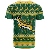 South Africa Christmas Rugby T Shirt Springboks Geseende Kersfees - Wonder Print Shop