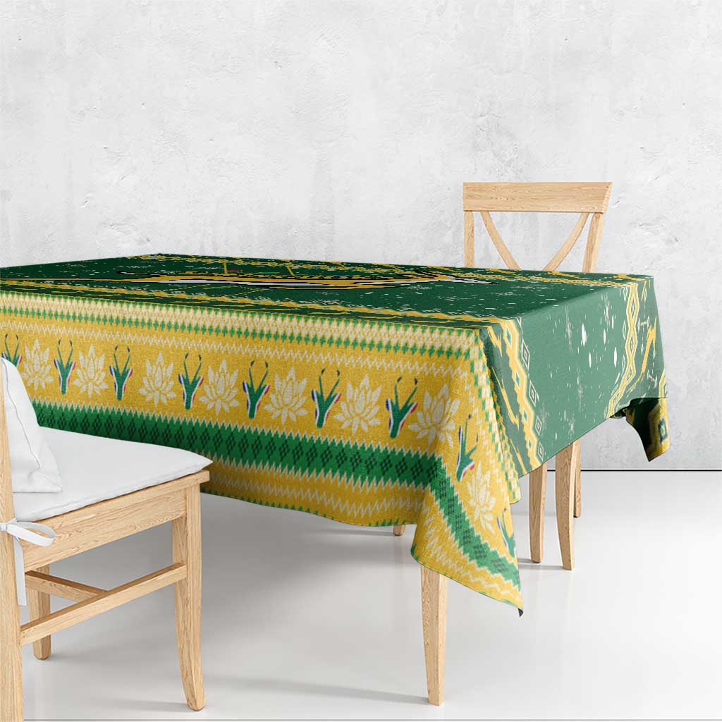 South Africa Christmas Rugby Tablecloth Springboks Geseende Kersfees - Wonder Print Shop