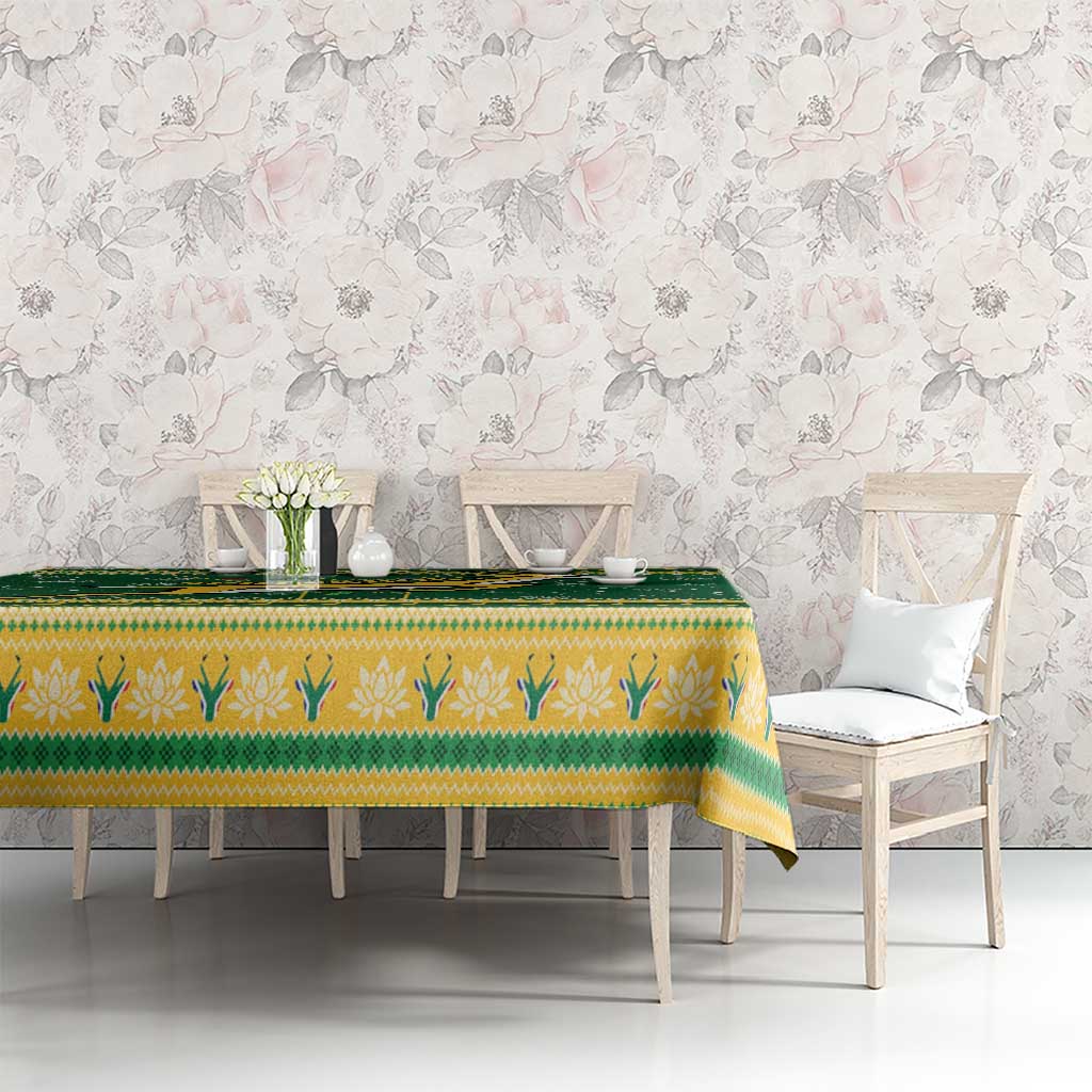 South Africa Christmas Rugby Tablecloth Springboks Geseende Kersfees - Wonder Print Shop