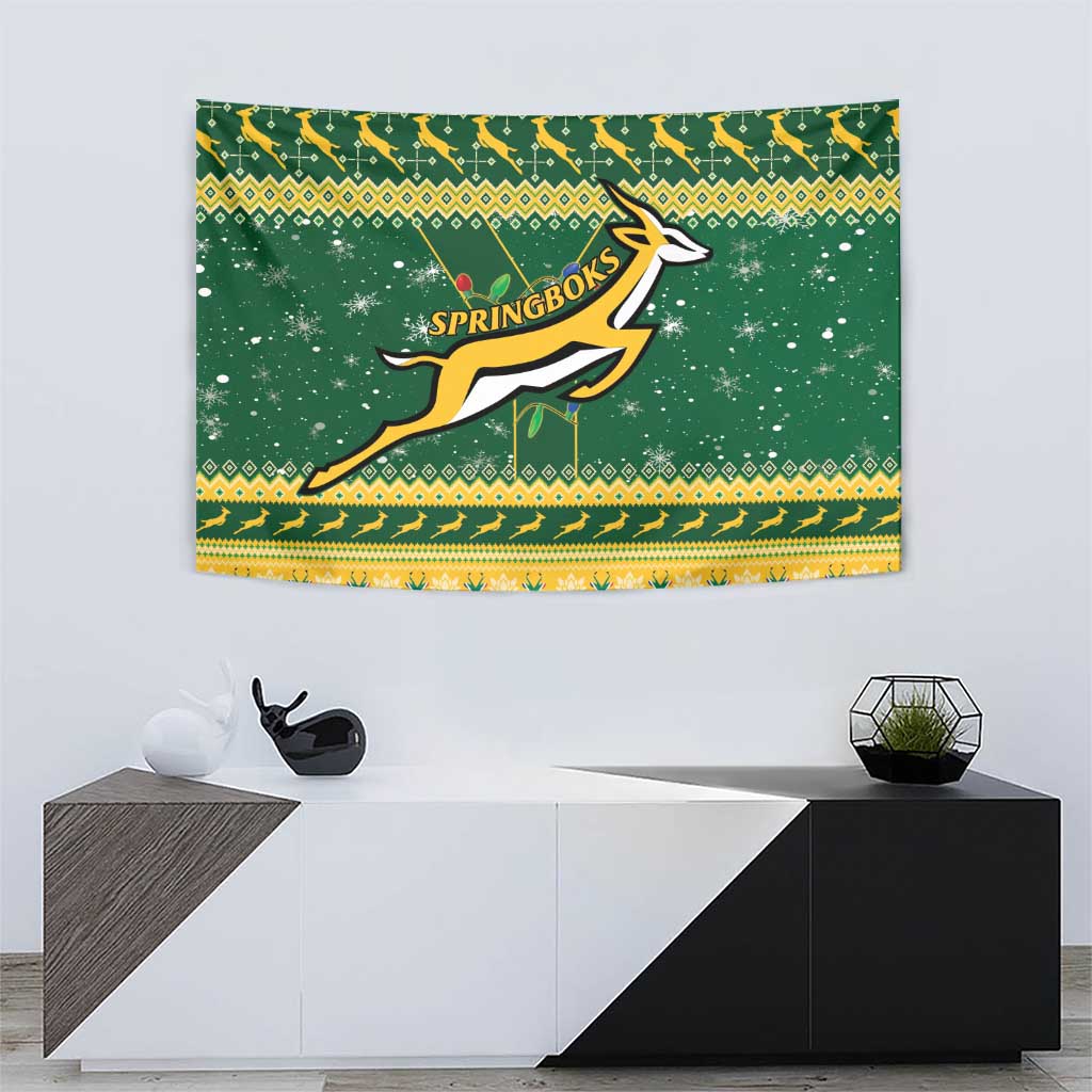 South Africa Christmas Rugby Tapestry Springboks Geseende Kersfees - Wonder Print Shop