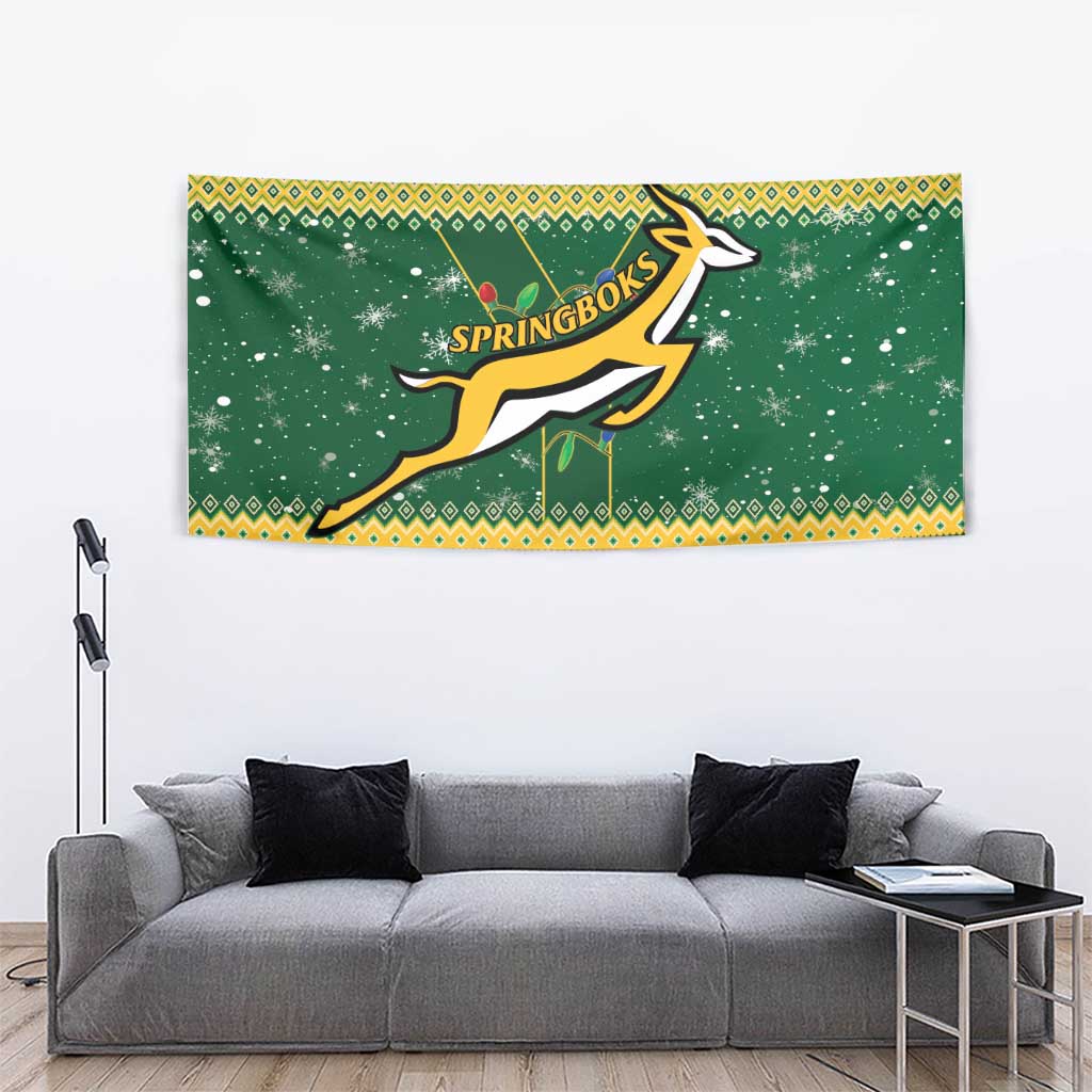 South Africa Christmas Rugby Tapestry Springboks Geseende Kersfees - Wonder Print Shop