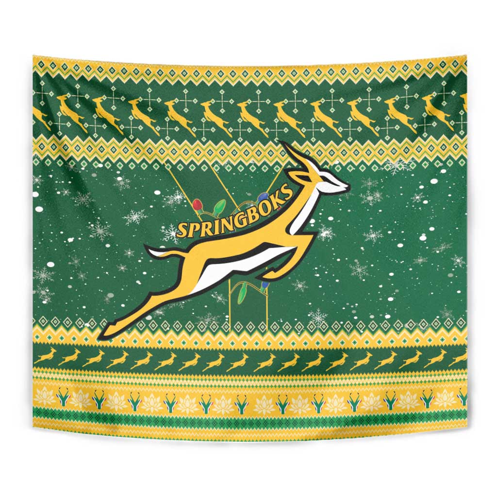 South Africa Christmas Rugby Tapestry Springboks Geseende Kersfees - Wonder Print Shop