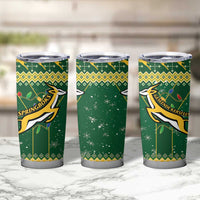 South Africa Christmas Rugby Tumbler Cup Springboks Geseende Kersfees - Wonder Print Shop